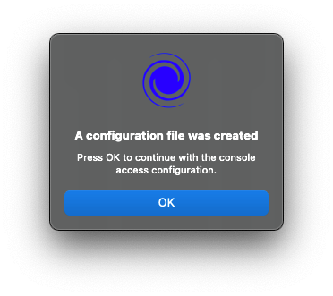 Configuration file creation notification