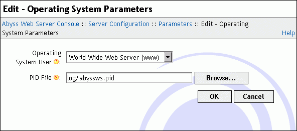 Operating System Parameters dialog
