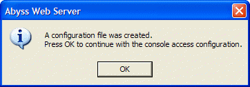 Configuration file creation notification